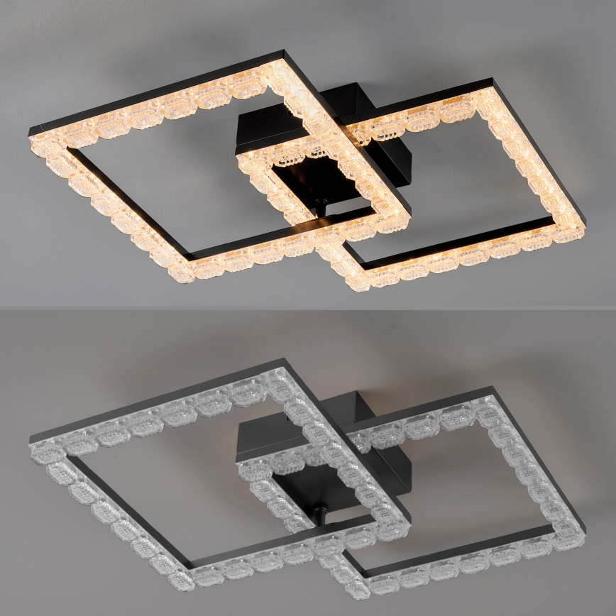 JUST LIGHT. 14732-18 - LED laelamp GLITRA LED/17,5W/230V 37,6x37,6 cm must