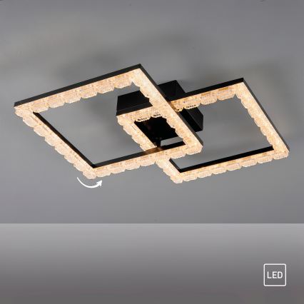 JUST LIGHT. 14732-18 - LED laelamp GLITRA LED/17,5W/230V 37,6x37,6 cm must