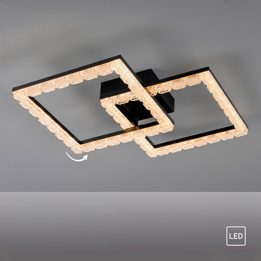 JUST LIGHT. 14732-18 - LED laelamp GLITRA LED/17,5W/230V 37,6x37,6 cm must