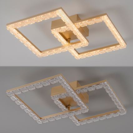 JUST LIGHT. 14732-60 - LED laelamp GLITRA LED/17,5W/230V 37,6x37,6 cm kuldne
