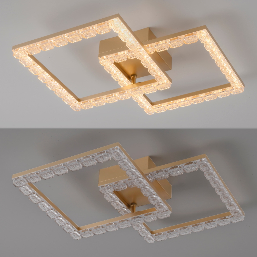 JUST LIGHT. 14732-60 - LED laelamp GLITRA LED/17,5W/230V 37,6x37,6 cm kuldne
