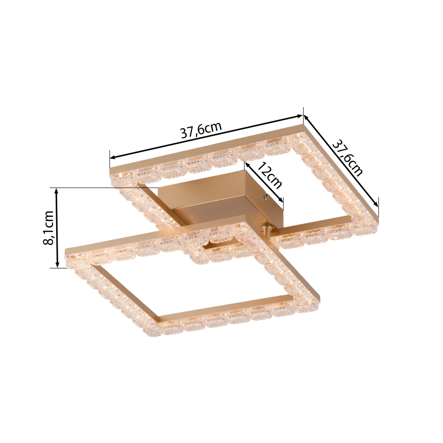JUST LIGHT. 14732-60 - LED laelamp GLITRA LED/17,5W/230V 37,6x37,6 cm kuldne