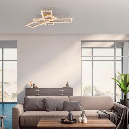 JUST LIGHT. 14733-60 - LED laelamp GLITRA LED/35W/230V 57,25x72,05 cm kuldne
