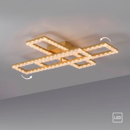 JUST LIGHT. 14733-60 - LED laelamp GLITRA LED/35W/230V 57,25x72,05 cm kuldne