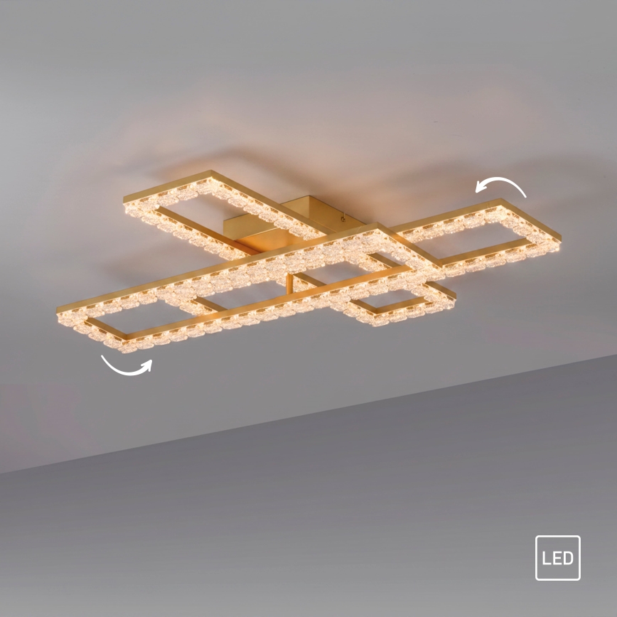JUST LIGHT. 14733-60 - LED laelamp GLITRA LED/35W/230V 57,25x72,05 cm kuldne