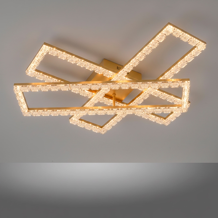JUST LIGHT. 14733-60 - LED laelamp GLITRA LED/35W/230V 57,25x72,05 cm kuldne