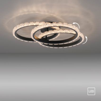 JUST LIGHT. 14734-18 - LED laelamp GLITRA LED/37W/230V, läbimõõt 50 cm, must