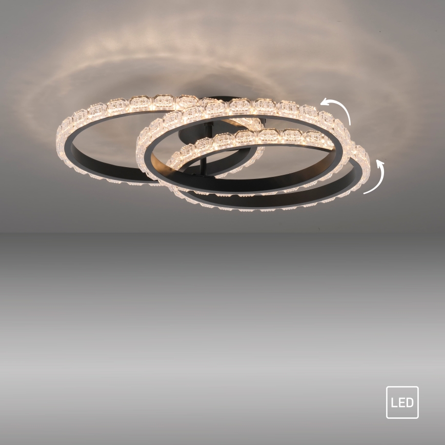 JUST LIGHT. 14734-18 - LED laelamp GLITRA LED/37W/230V, läbimõõt 50 cm, must