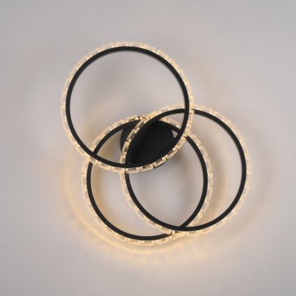 JUST LIGHT. 14734-18 - LED laelamp GLITRA LED/37W/230V, läbimõõt 50 cm, must