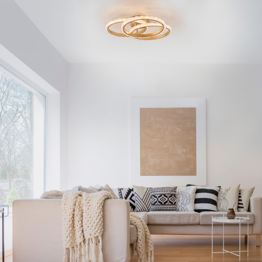 JUST LIGHT. 14734-60 - LED laevalgusti GLITRA LED/37W/230V läbimõõt 50 cm kuldne