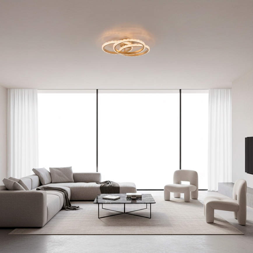JUST LIGHT. 14734-60 - LED laevalgusti GLITRA LED/37W/230V läbimõõt 50 cm kuldne