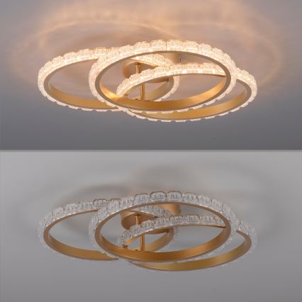 JUST LIGHT. 14734-60 - LED laevalgusti GLITRA LED/37W/230V läbimõõt 50 cm kuldne