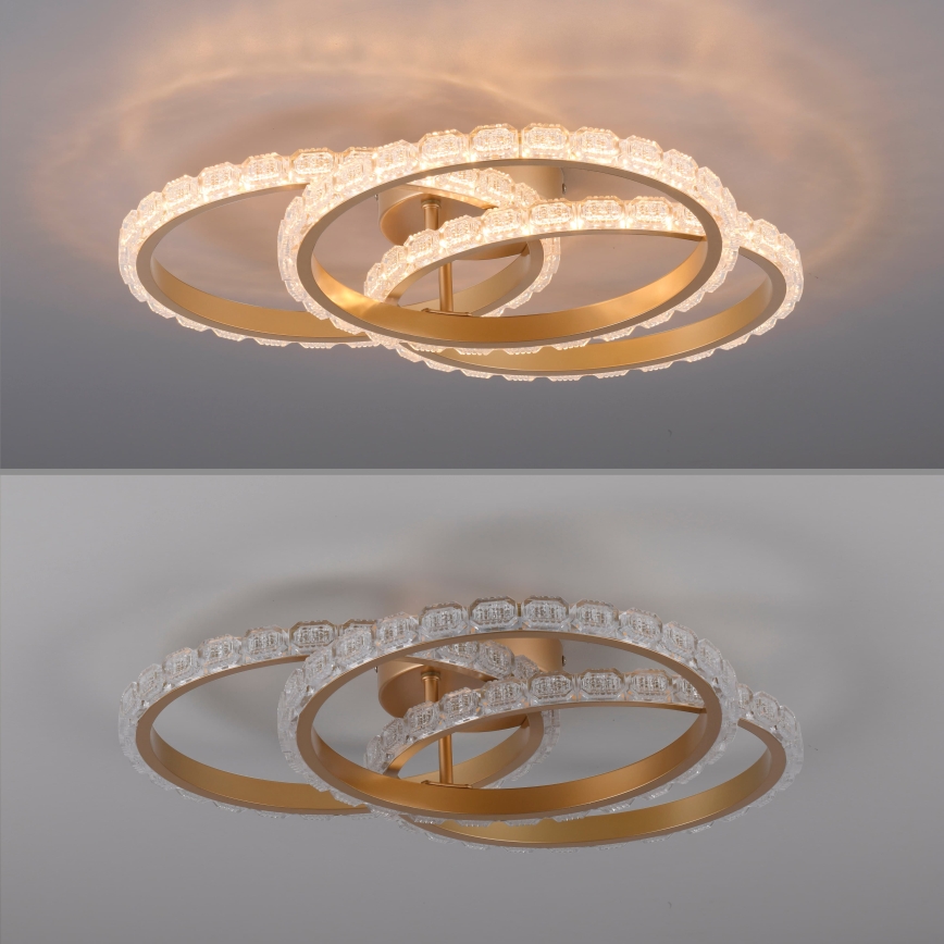 JUST LIGHT. 14734-60 - LED laevalgusti GLITRA LED/37W/230V läbimõõt 50 cm kuldne