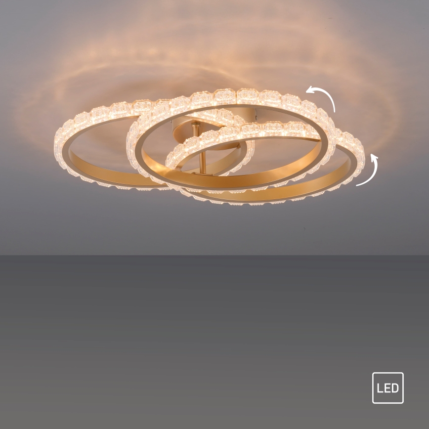 JUST LIGHT. 14734-60 - LED laevalgusti GLITRA LED/37W/230V läbimõõt 50 cm kuldne