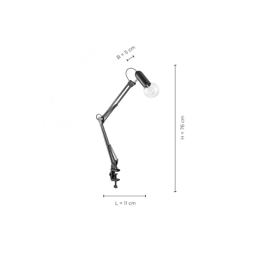 JUST LIGHT. 14773-18 - Laualamp klambriga TURN ME 1xE27/60W/230V must