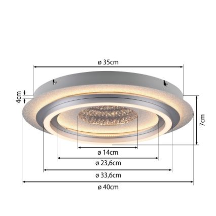 JUST LIGHT. 15089-21 - LED-laelamp CICHIO LED/36W/230V läbimõõt 40 cm mattkroom