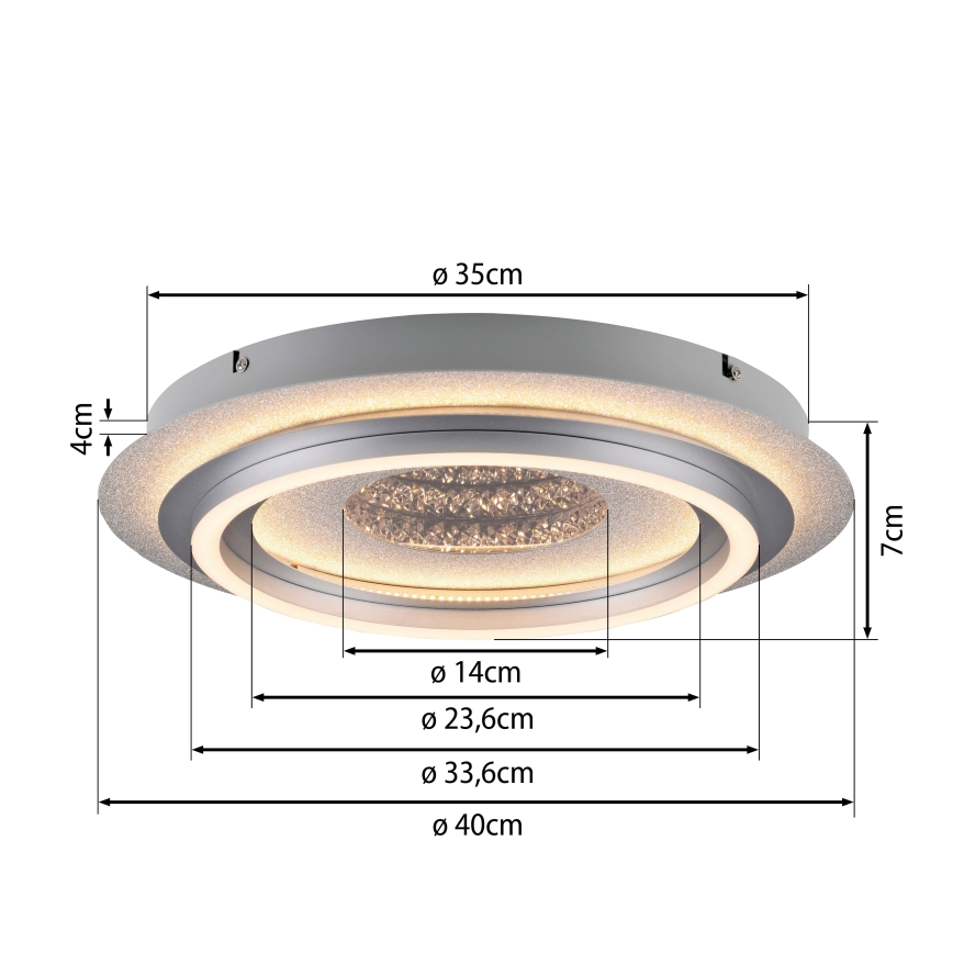 JUST LIGHT. 15089-21 - LED-laelamp CICHIO LED/36W/230V läbimõõt 40 cm mattkroom