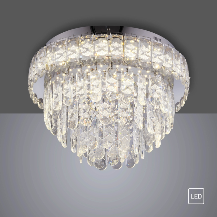 JUST LIGHT. 15092-17 - LED laelamp KULUNKA LED/33W/230V läbimõõt 38 cm läikiv kroom
