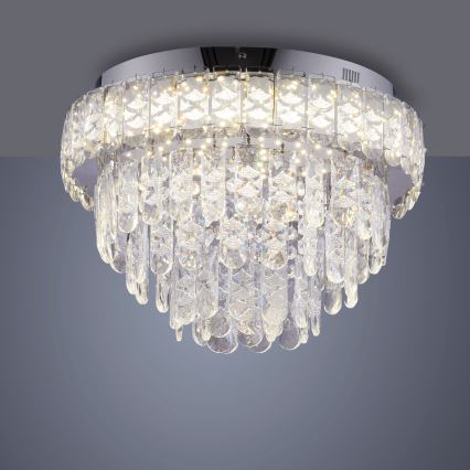 JUST LIGHT. 15092-17 - LED laelamp KULUNKA LED/33W/230V läbimõõt 38 cm läikiv kroom