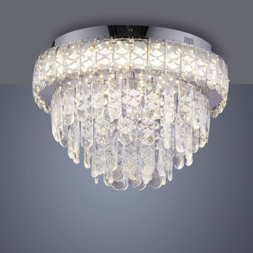 JUST LIGHT. 15092-17 - LED laelamp KULUNKA LED/33W/230V läbimõõt 38 cm läikiv kroom