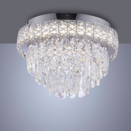 JUST LIGHT. 15092-17 - LED laelamp KULUNKA LED/33W/230V läbimõõt 38 cm läikiv kroom