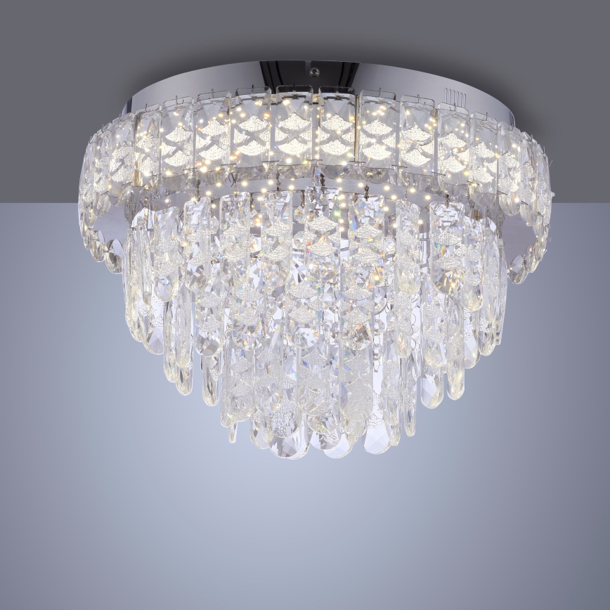 JUST LIGHT. 15092-17 - LED laelamp KULUNKA LED/33W/230V läbimõõt 38 cm läikiv kroom