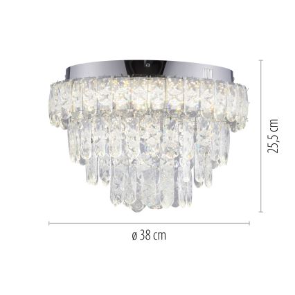 JUST LIGHT. 15092-17 - LED laelamp KULUNKA LED/33W/230V läbimõõt 38 cm läikiv kroom