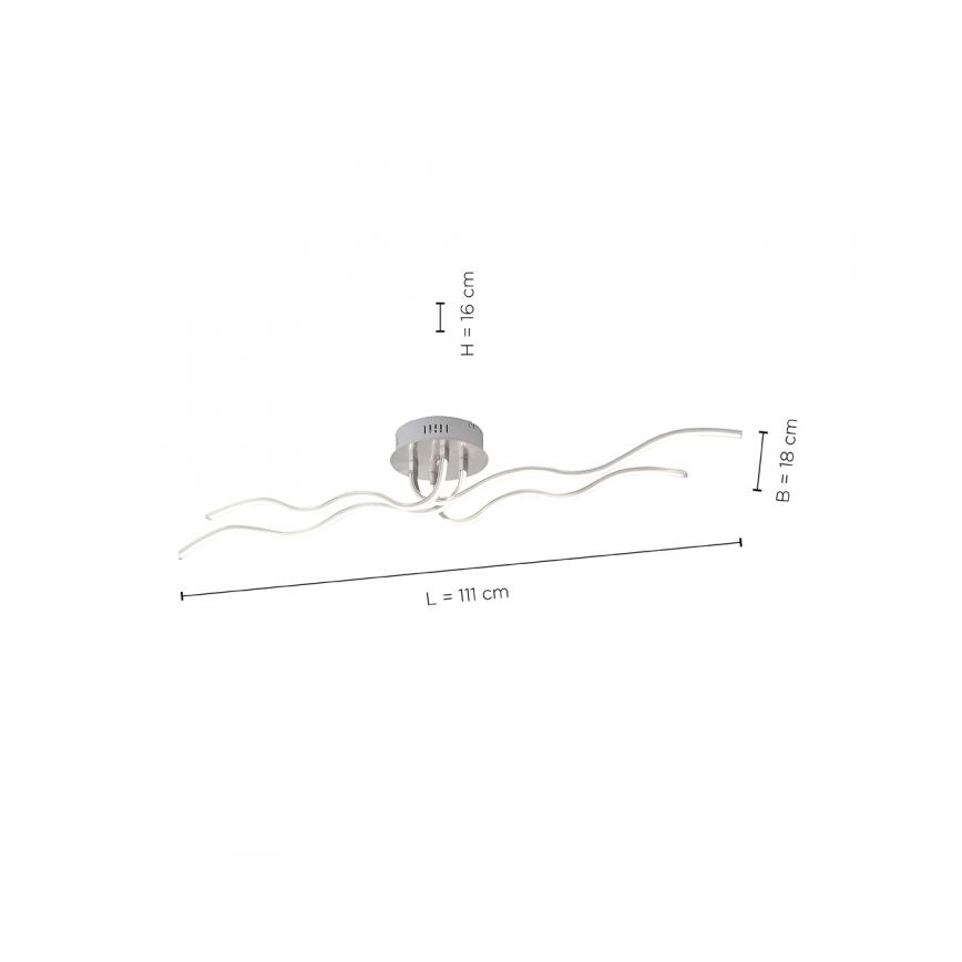 JUST LIGHT. 15126-55 - LED Pinnale kinnitatav lühter WAVE LED/29,4W/230V matt kroom