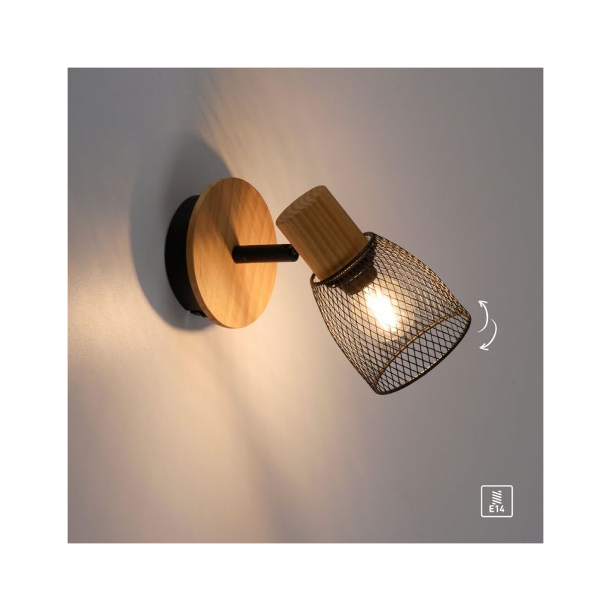 JUST LIGHT. 15191-79 - Kohtvalgusti seinale TAMIS 1xE14/10W/230V mänd