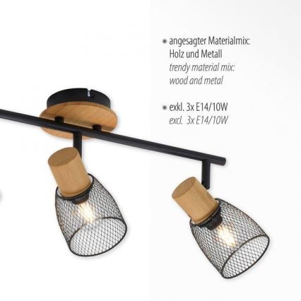 JUST LIGHT. 15193-79 - Kohtvalgusti TAMIS 3xE14/10W/230V