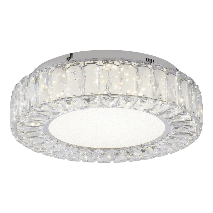 JUST LIGHT. 15221-17 - LED laelamp KULUNKA LED/32W/230V Ø 37 cm läikiv kroom