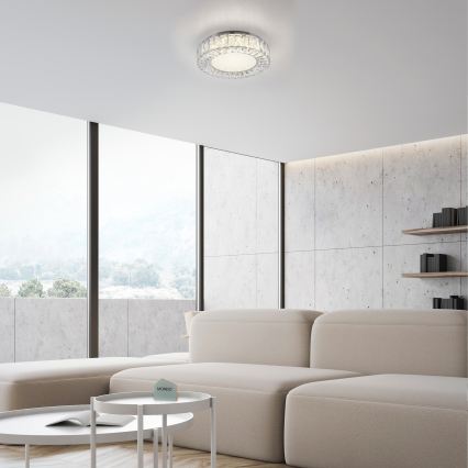 JUST LIGHT. 15221-17 - LED laelamp KULUNKA LED/32W/230V Ø 37 cm läikiv kroom