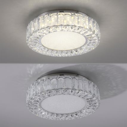 JUST LIGHT. 15221-17 - LED laelamp KULUNKA LED/32W/230V Ø 37 cm läikiv kroom