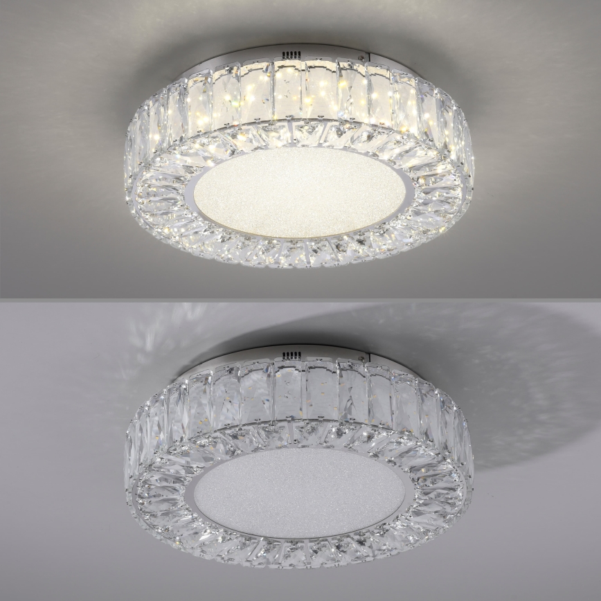 JUST LIGHT. 15221-17 - LED laelamp KULUNKA LED/32W/230V Ø 37 cm läikiv kroom