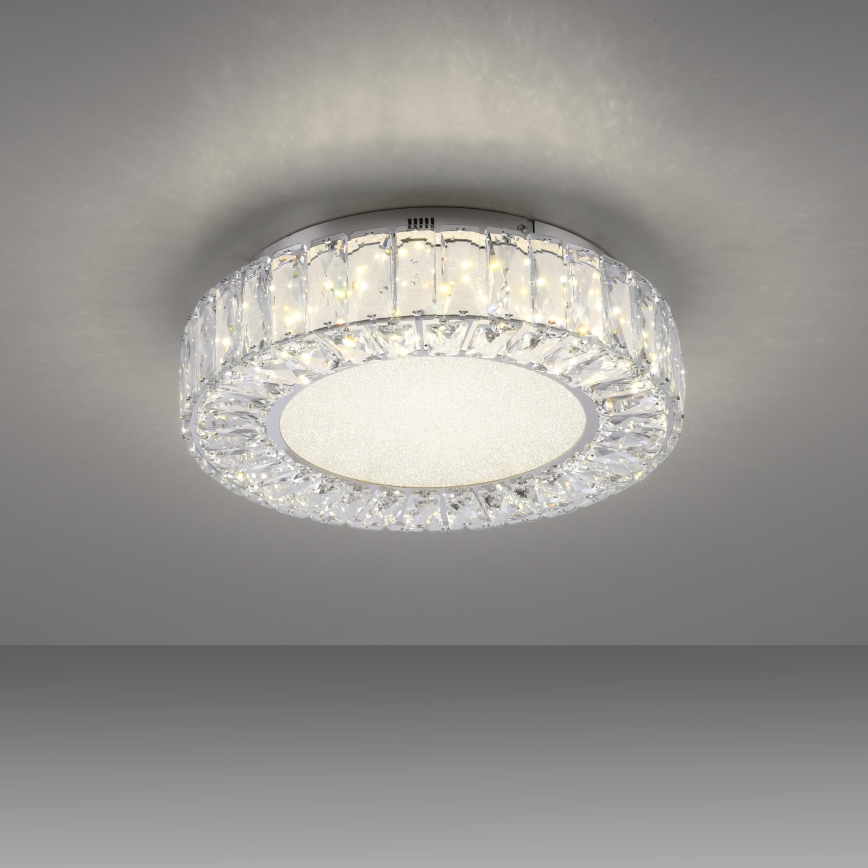 JUST LIGHT. 15221-17 - LED laelamp KULUNKA LED/32W/230V Ø 37 cm läikiv kroom