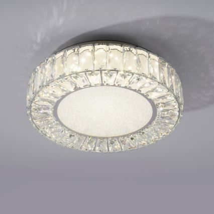 JUST LIGHT. 15221-17 - LED laelamp KULUNKA LED/32W/230V Ø 37 cm läikiv kroom