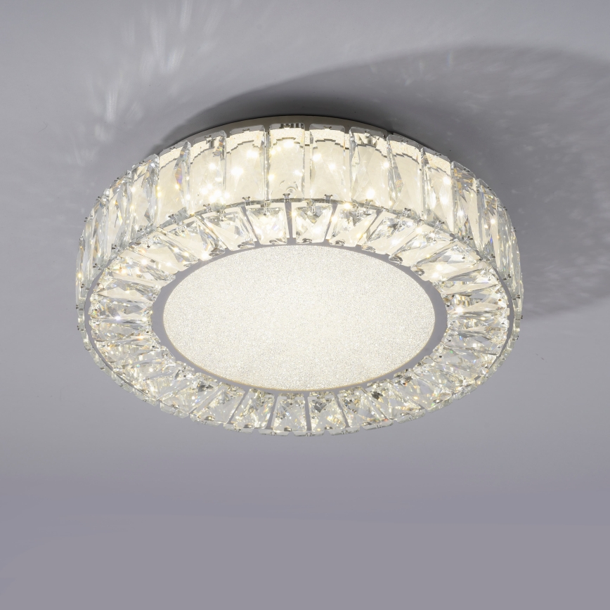 JUST LIGHT. 15221-17 - LED laelamp KULUNKA LED/32W/230V Ø 37 cm läikiv kroom