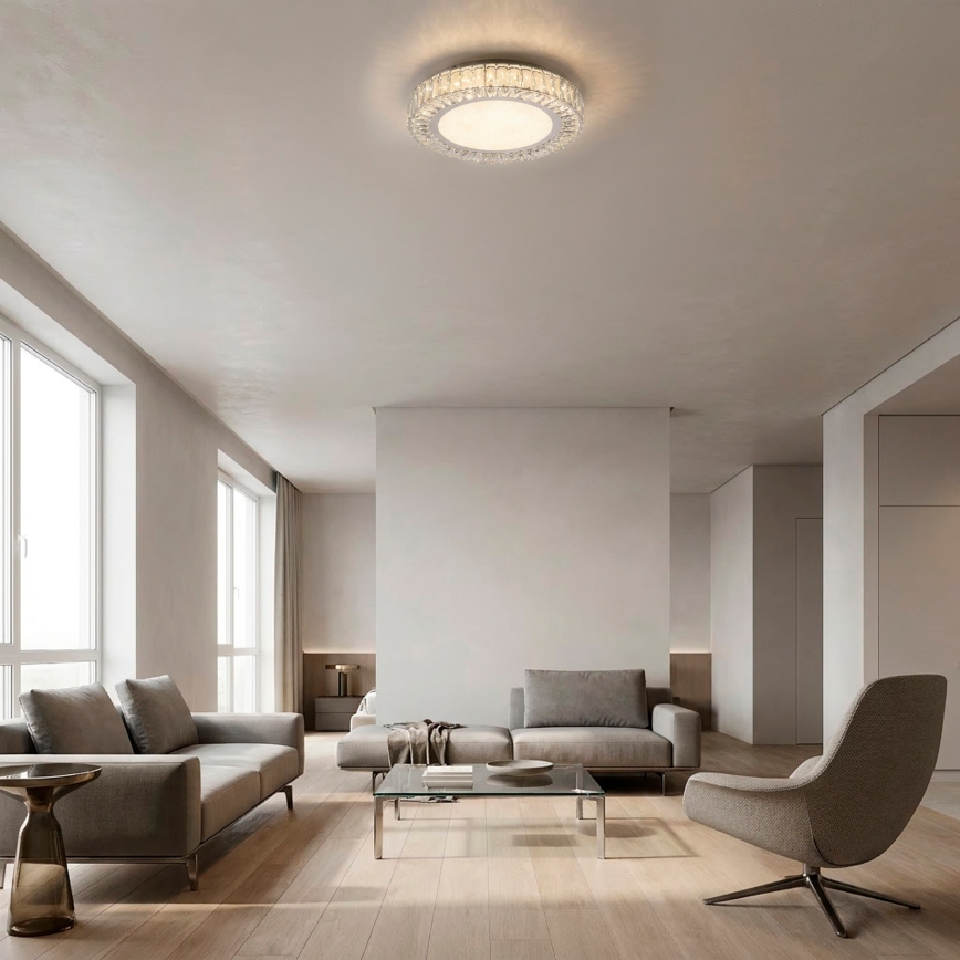 JUST LIGHT. 15222-17 - LED laelamp KULUNKA LED/46W/230V, läbimõõt 50 cm, läikiv kroom