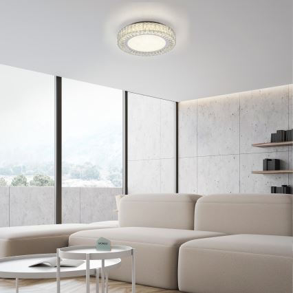 JUST LIGHT. 15222-17 - LED laelamp KULUNKA LED/46W/230V, läbimõõt 50 cm, läikiv kroom