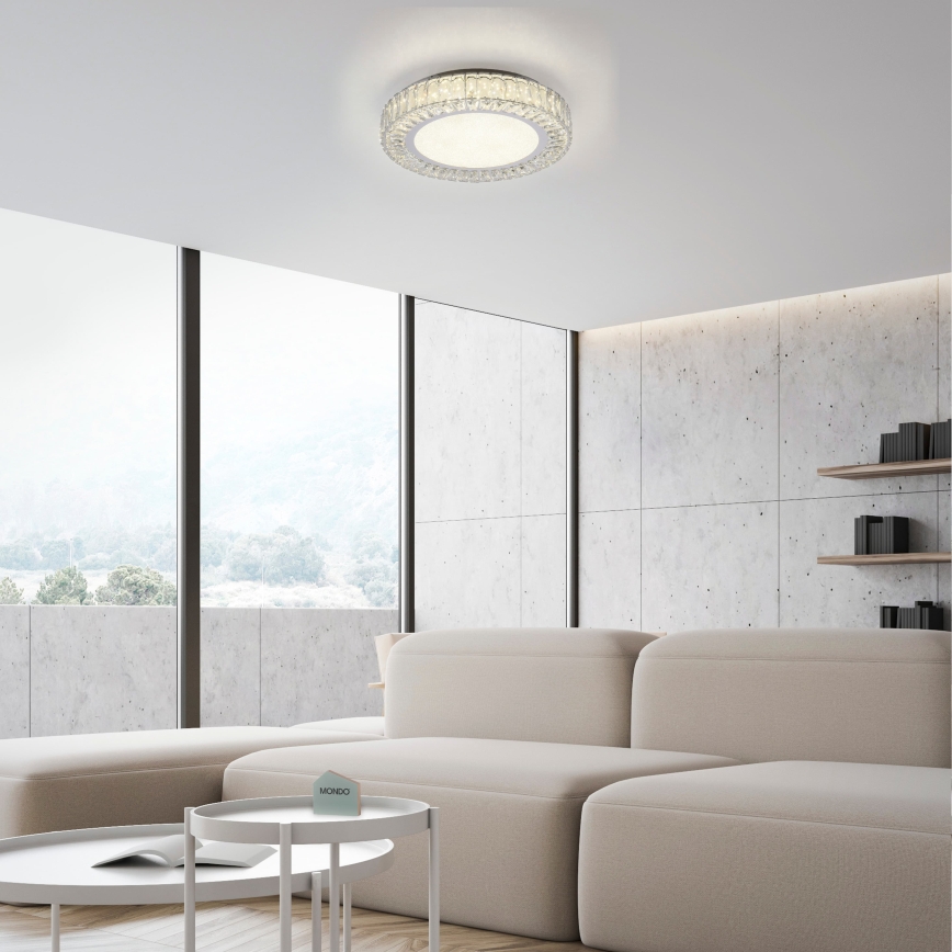 JUST LIGHT. 15222-17 - LED laelamp KULUNKA LED/46W/230V, läbimõõt 50 cm, läikiv kroom