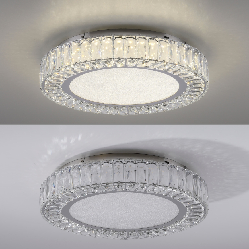 JUST LIGHT. 15222-17 - LED laelamp KULUNKA LED/46W/230V, läbimõõt 50 cm, läikiv kroom