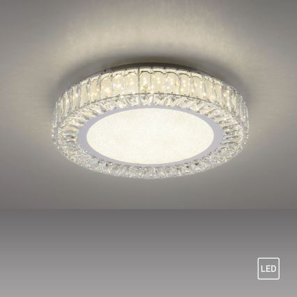 JUST LIGHT. 15222-17 - LED laelamp KULUNKA LED/46W/230V, läbimõõt 50 cm, läikiv kroom
