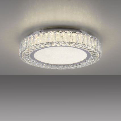 JUST LIGHT. 15222-17 - LED laelamp KULUNKA LED/46W/230V, läbimõõt 50 cm, läikiv kroom