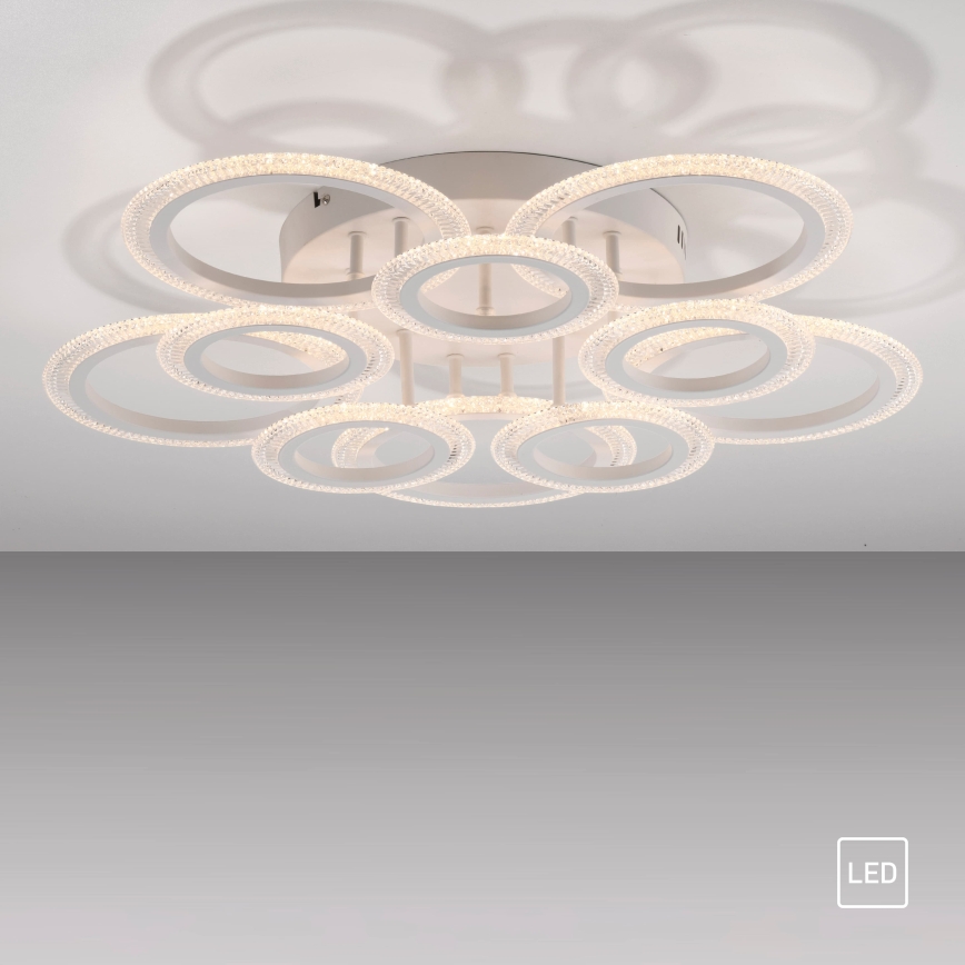 JUST LIGHT. 15268-16 - LED laelamp CRYSTALLO LED/48,5W/230V läbimõõt 68,6 cm valge