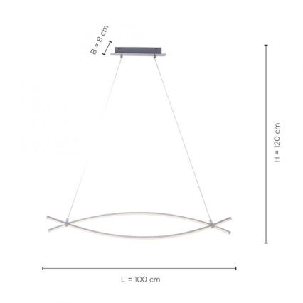 JUST LIGHT. 15382-55 - LED Lühter MAJA 2xLED/8,4W/230V matt kroom