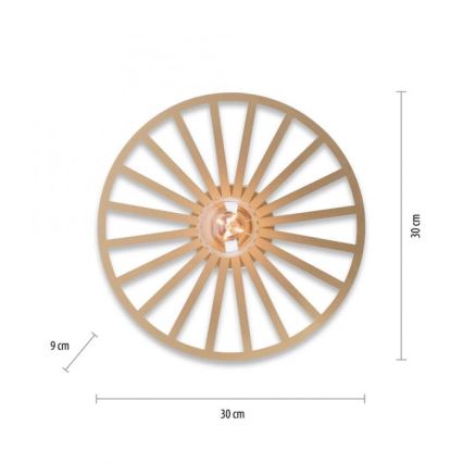 JUST LIGHT. 15635-60 - Laevalgusti SPIKE 1xE27/40W/230V d. 30 cm messing