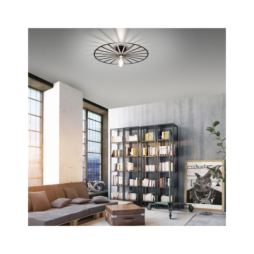 JUST LIGHT. 15636-18 - Laevalgusti SPIKE 1xE27/40W/230V d. 50 cm must