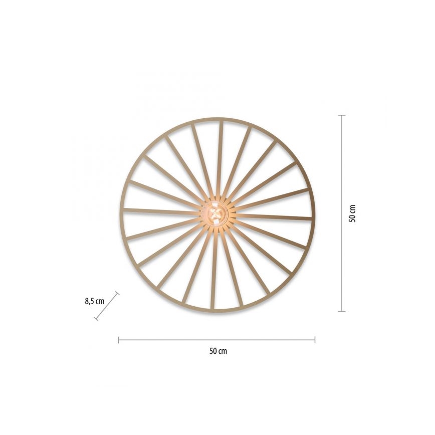 JUST LIGHT. 15636-60 - Laevalgusti SPIKE 1xE27/40W/230V d. 50 cm messing
