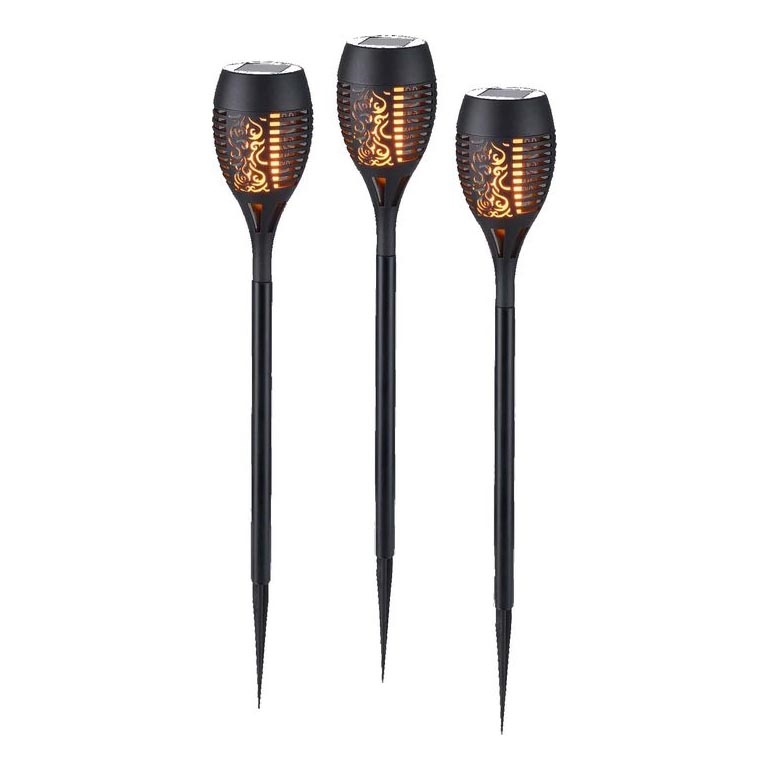 JUST LIGHT. 19106-18-3 - KOMPLEKT 3x LED Päikesepaneeliga valgusti FACKEL LED/0,24W/1,2V 200 mAh IP44 must