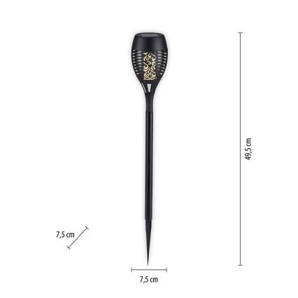 JUST LIGHT. 19106-18-3 - KOMPLEKT 3x LED Päikesepaneeliga valgusti FACKEL LED/0,24W/1,2V 200 mAh IP44 must